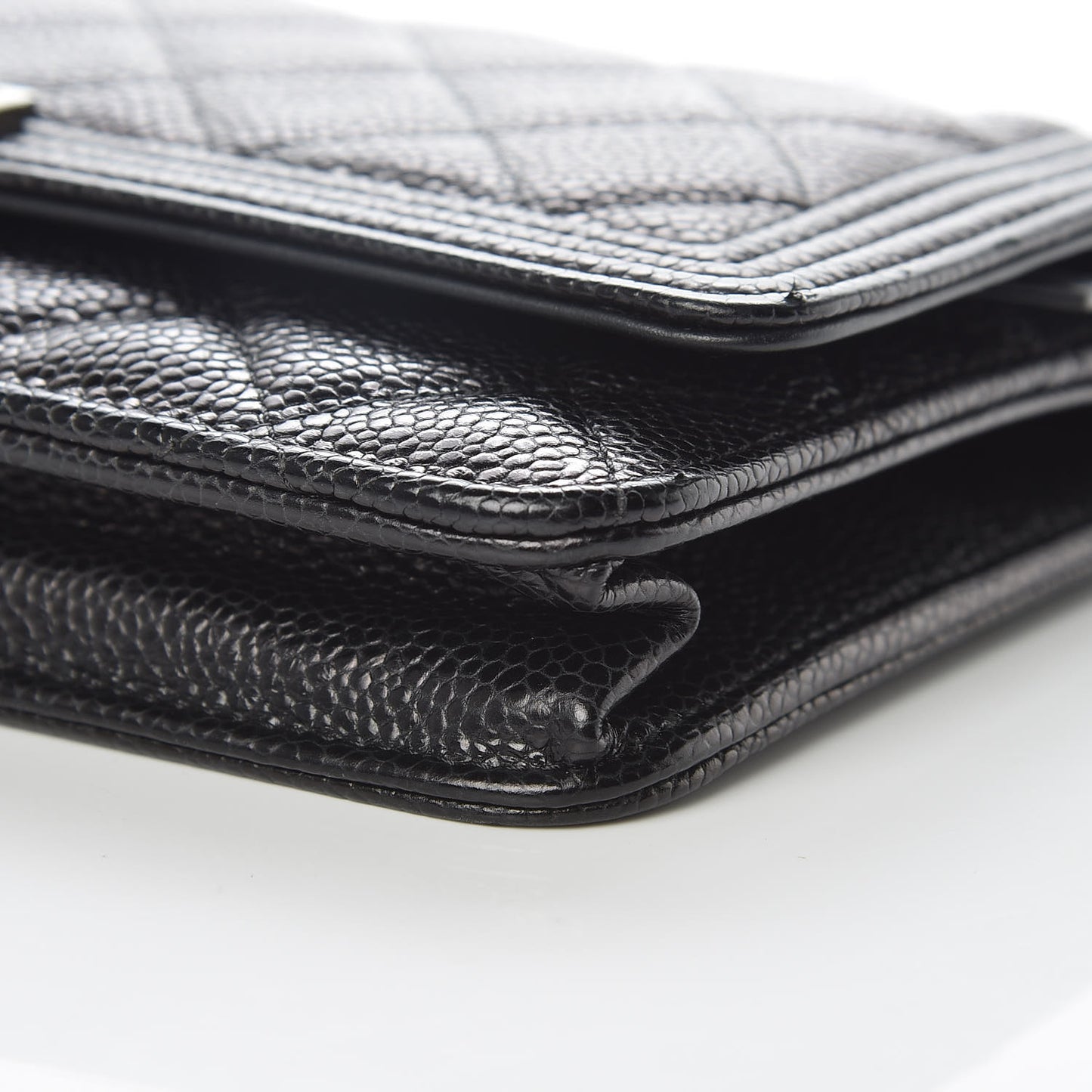 Caviar Quilted Boy Wallet On Chain WOC Black