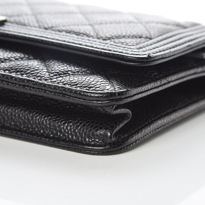 Chanel Caviar Quilted Boy Wallet On Chain WOC Black 12 of 12