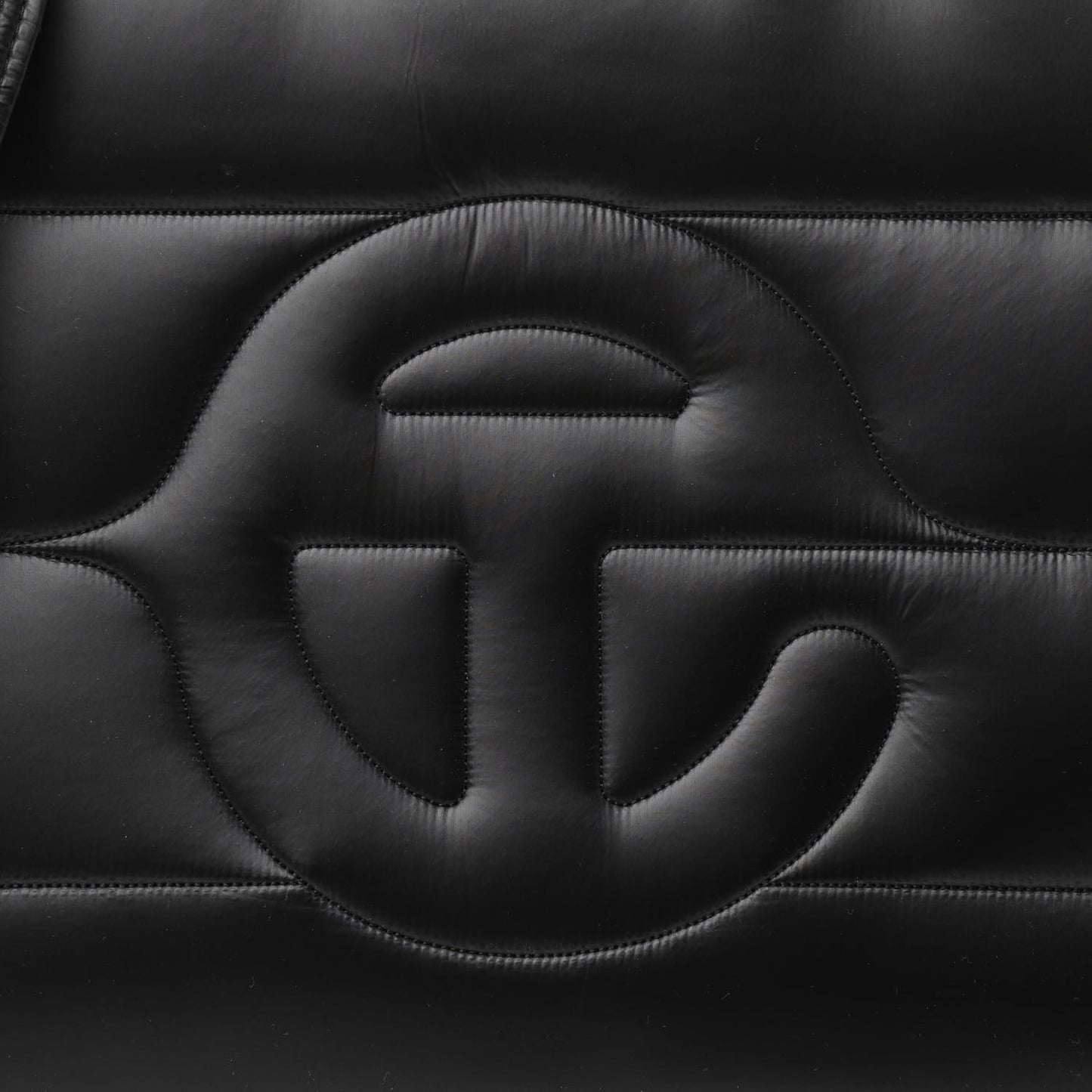 Nylon Medium Puff Shopping Bag Black