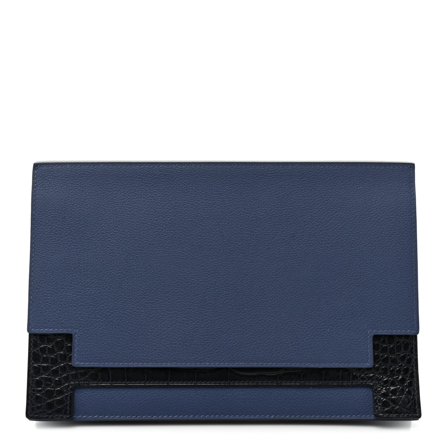 Evercolor Matte Alligator Multiplis Clutch Bleu Brighton Bleu Marine