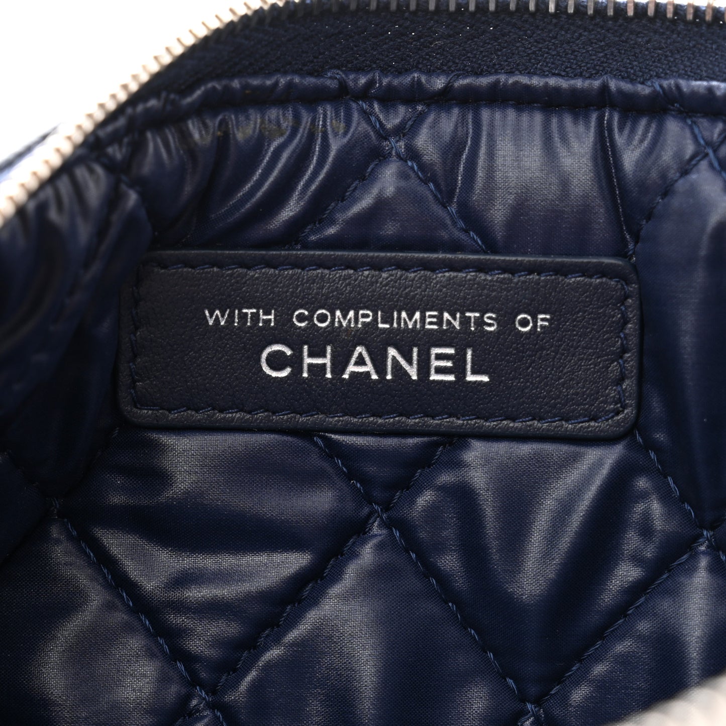 Caviar Quilted Cosmetic Case Navy