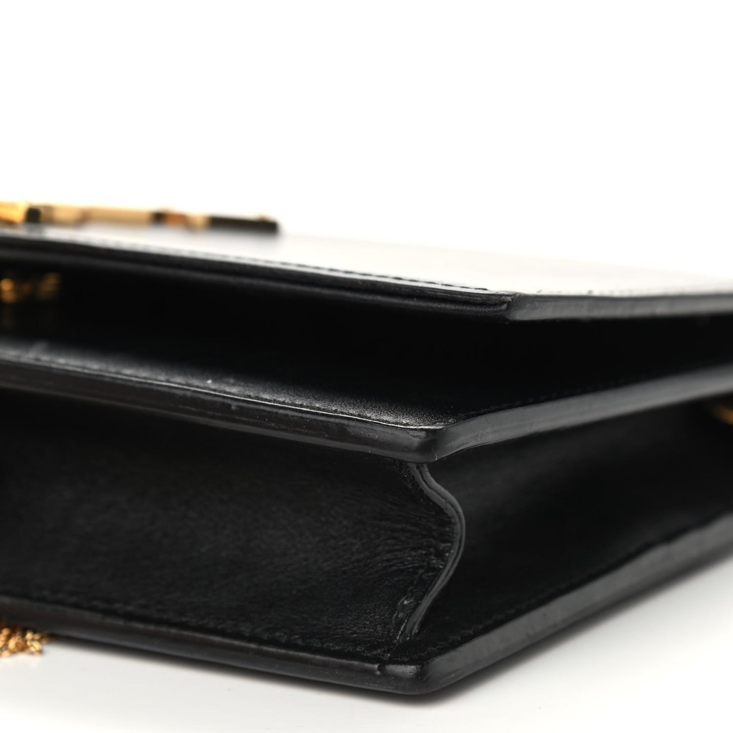 Smooth Calfskin Classic Monogram Kate Tassel Chain Wallet Black