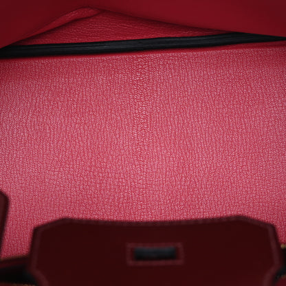 Hermes Taurillon Clemence Sombrero Birkin 30 Rouge H Rose Azalea 5 of 12