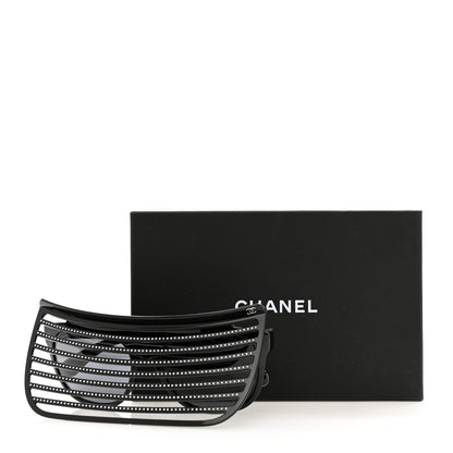 Chanel Nylon Crystal Square Sunglasses 71538 Black Grey 9 of 9