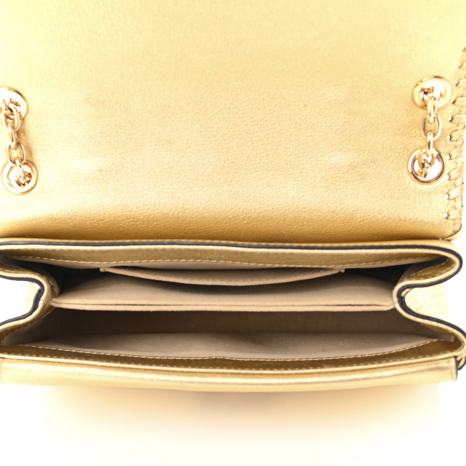 Louis Vuitton Cuir Plume Ecume Very Chain Bag Gold 5 of 11
