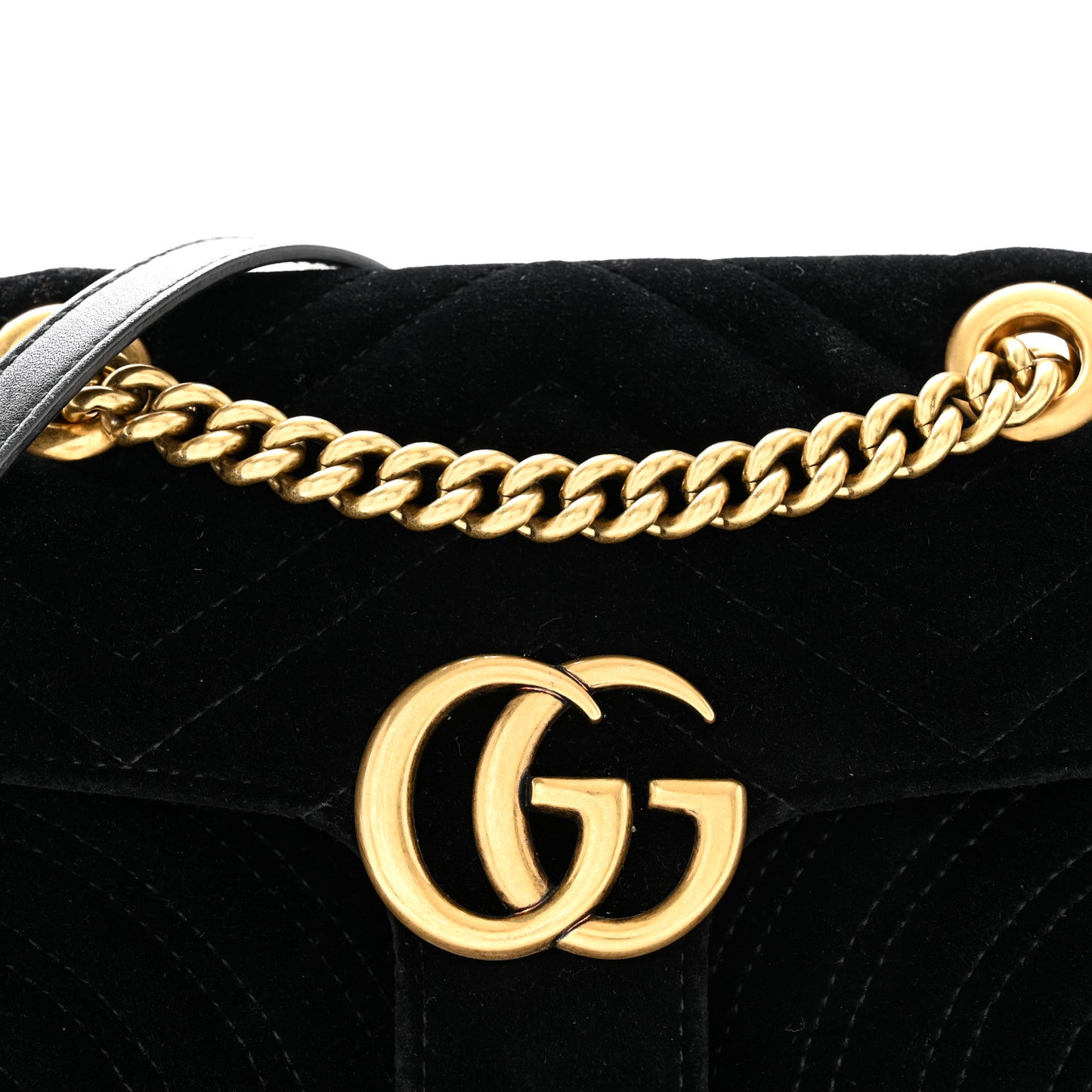 Velvet Matelasse Mini GG Marmont Shoulder Bag Black