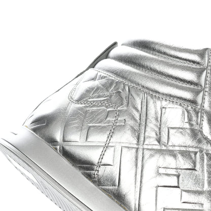 Fendi X NICKI MINAJ Metallic Nappa Macro FF Embossed Prints On High Top Sneakers 40 Silver 9 of 9