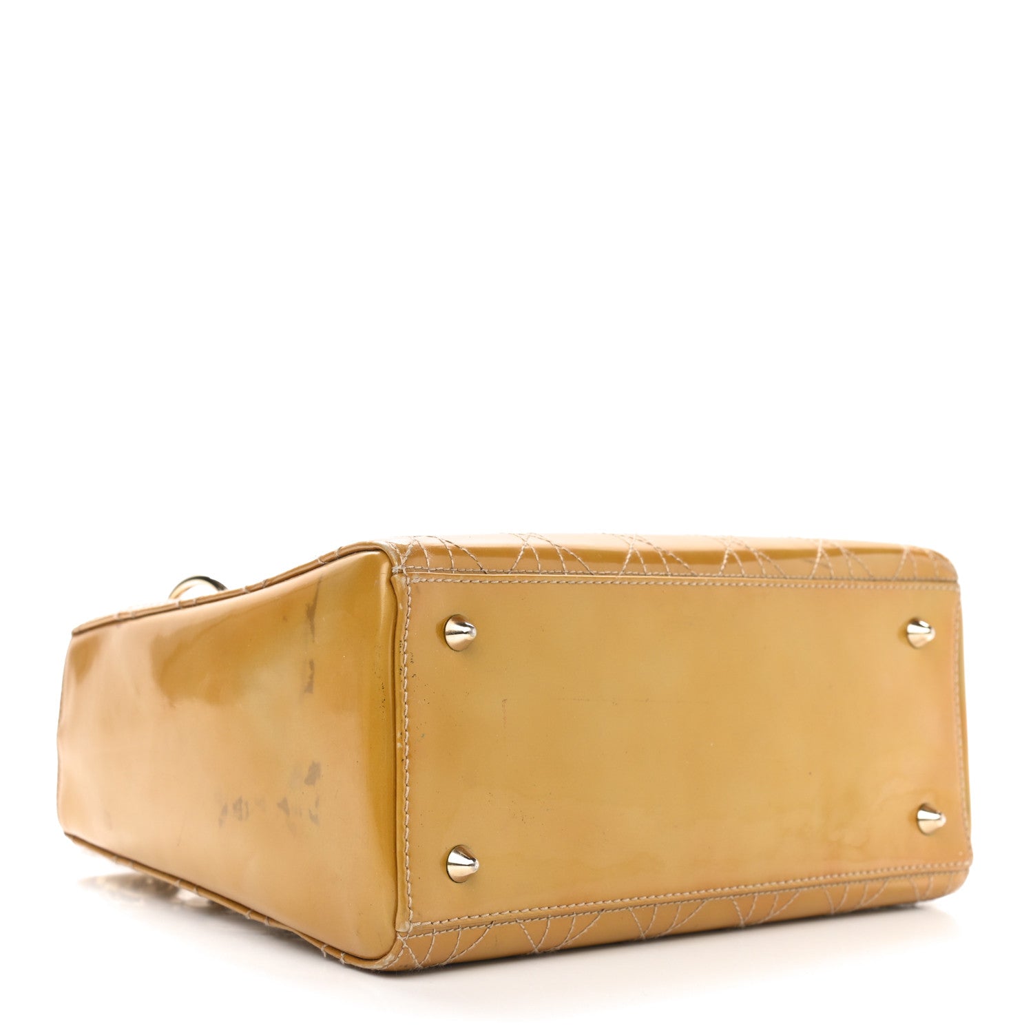 Christian Dior Patent Cannage Stitched Medium Lady Dior Dark Beige 4 of 23