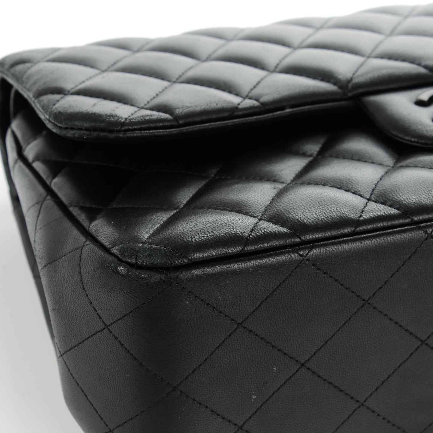 Lambskin Quilted Jumbo Double Flap So Black