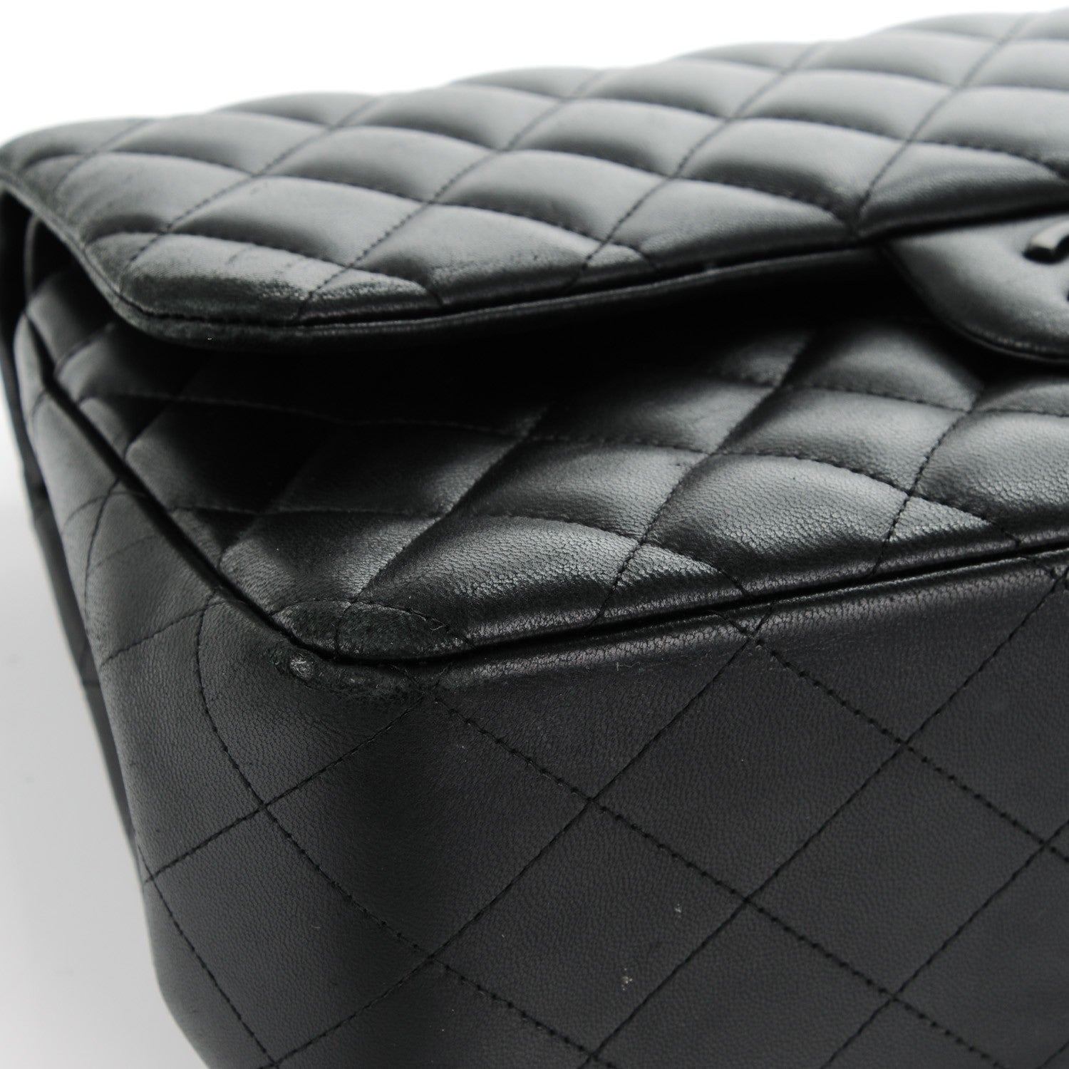 Chanel Lambskin Quilted Jumbo Double Flap So Black 12 of 12