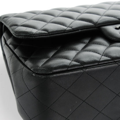 Chanel Lambskin Quilted Jumbo Double Flap So Black 12 of 12