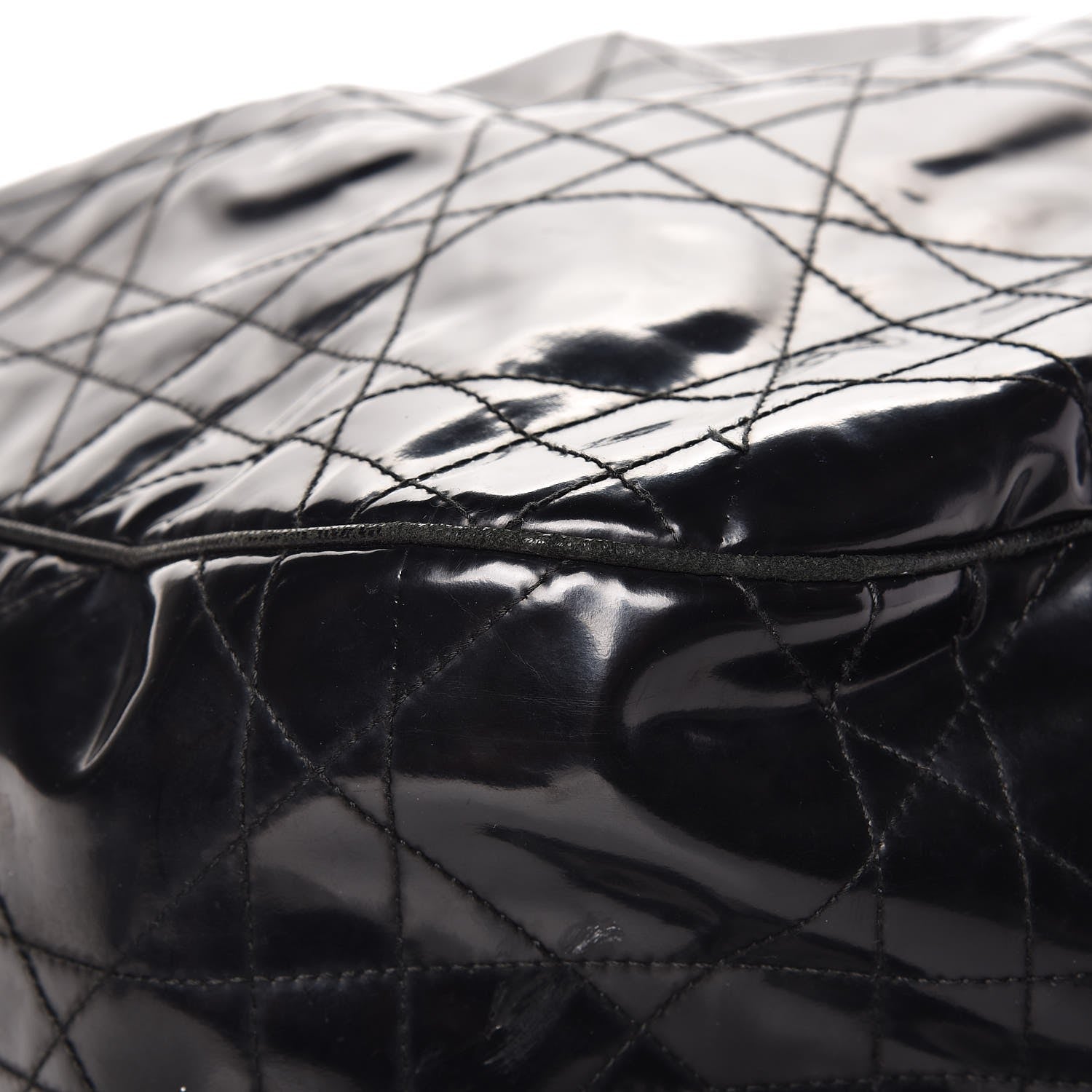 Christian Dior Vinyl Cannage Drawstring Tote Black 9 of 13