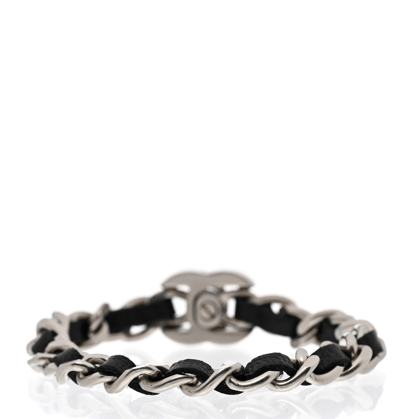 Lambskin CC Turnlock Chain Bracelet M Black