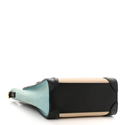 Celine Drummed Calfskin Nano Tri-Color Luggage Antarctic 4 of 15