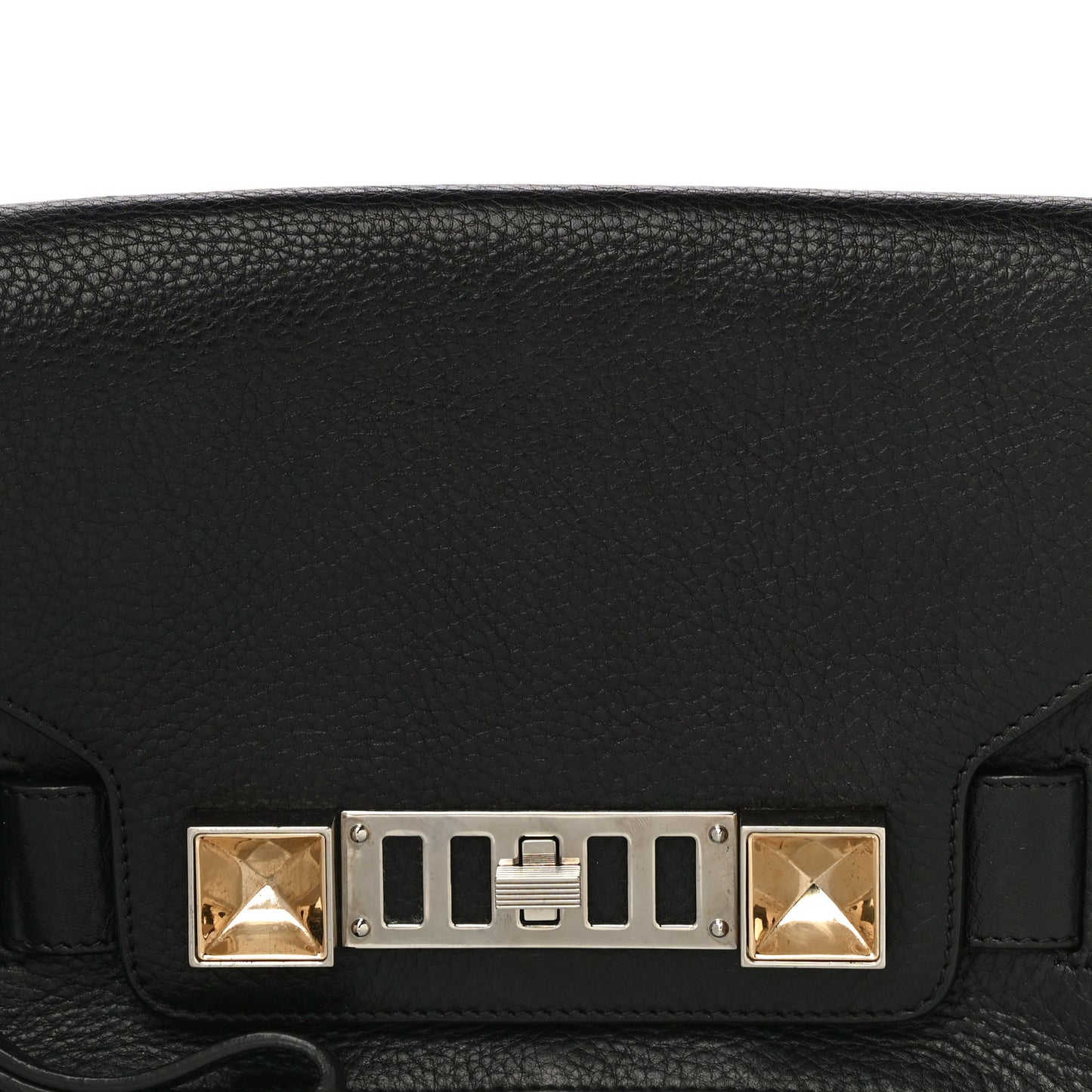 Textured Leather PS11 Wristlet Clutch Black