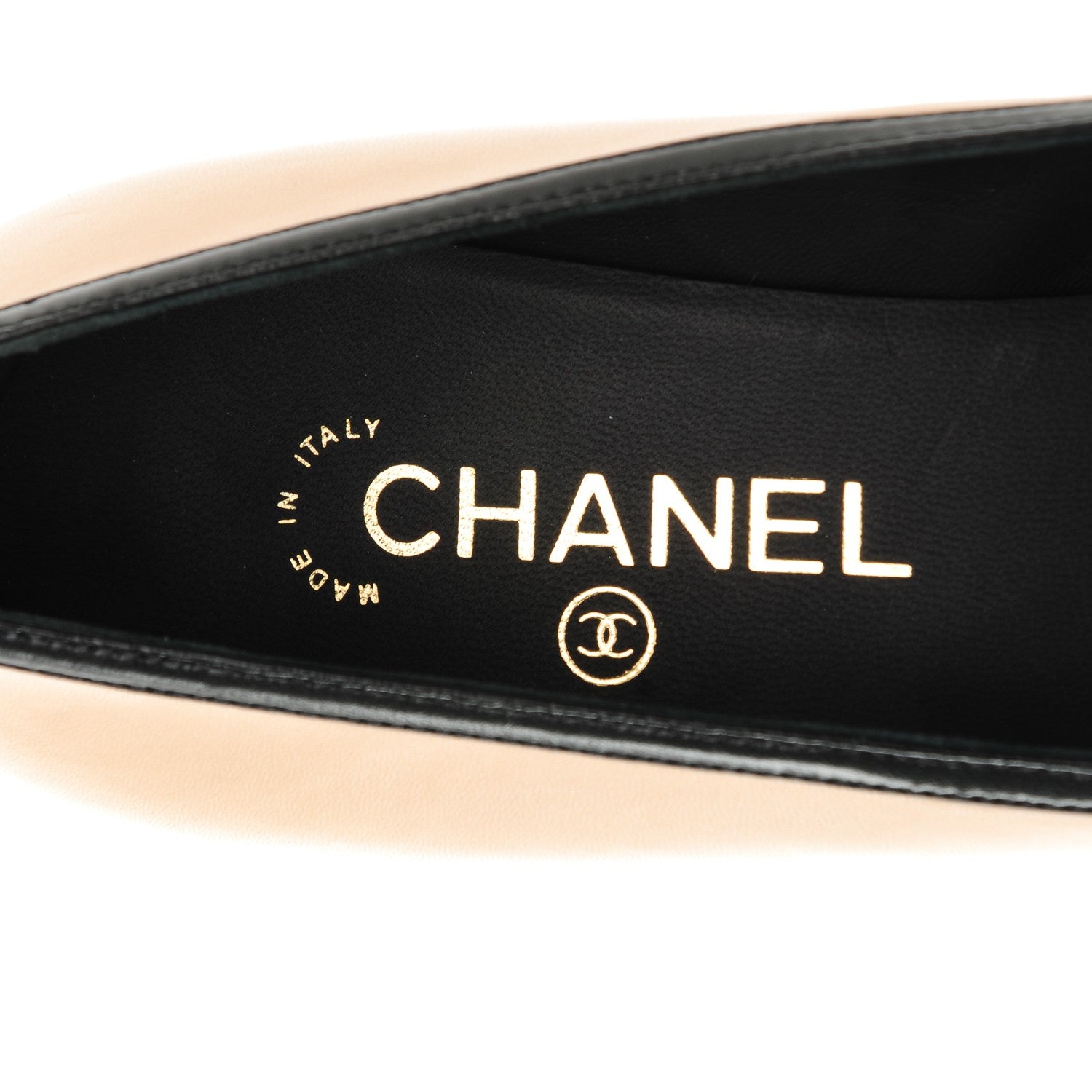 Chanel Lambskin Bow Pointed Toe Pumps 39.5 Beige Black 8 of 8