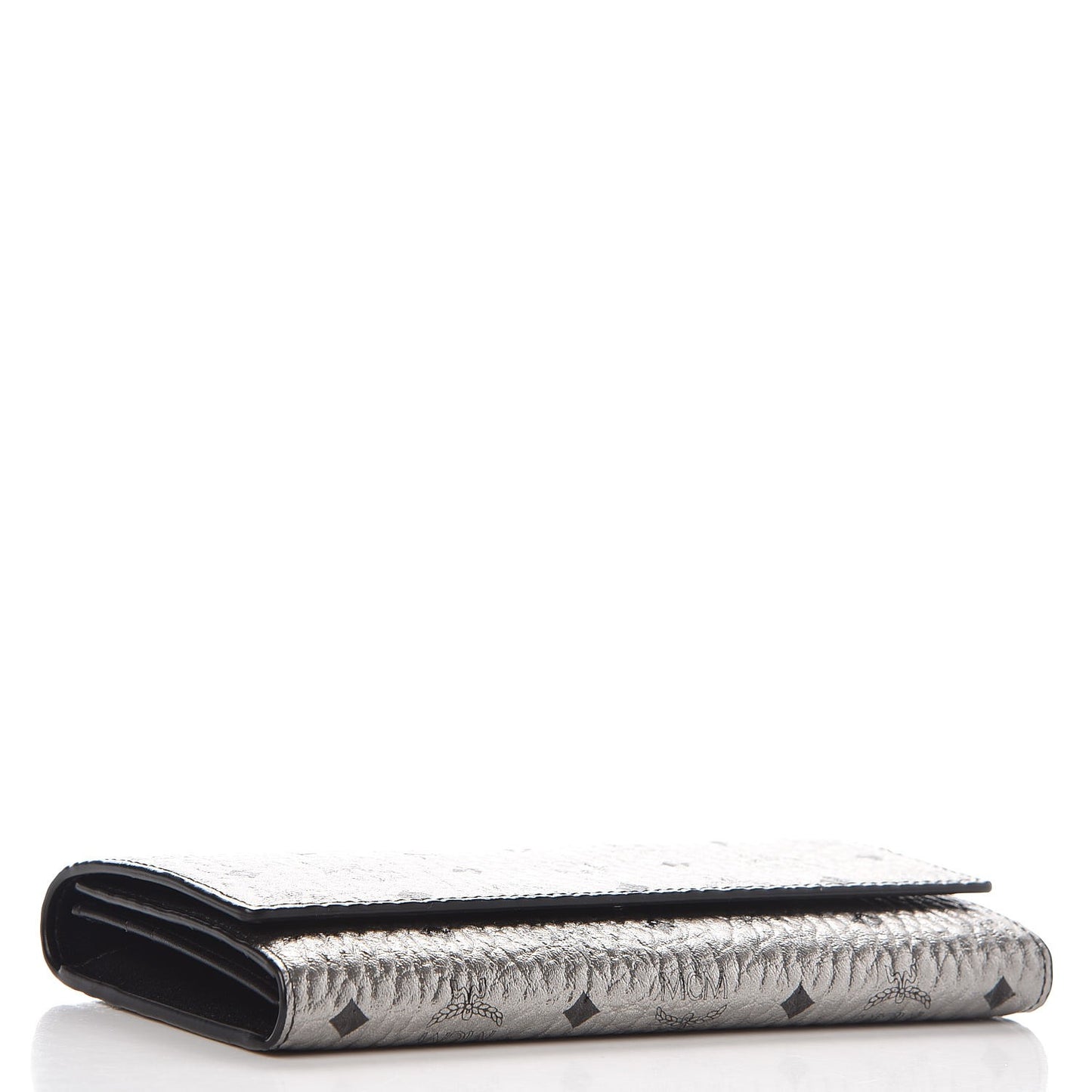 Metallic Visetos Continental Flap Wallet Silver