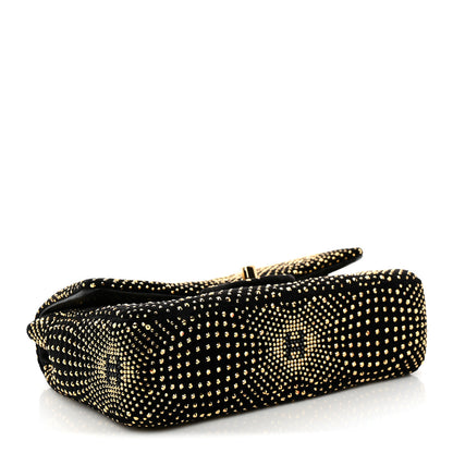 Chanel Velvet Strass Evening Flap Bag Black Gold 4 of 11