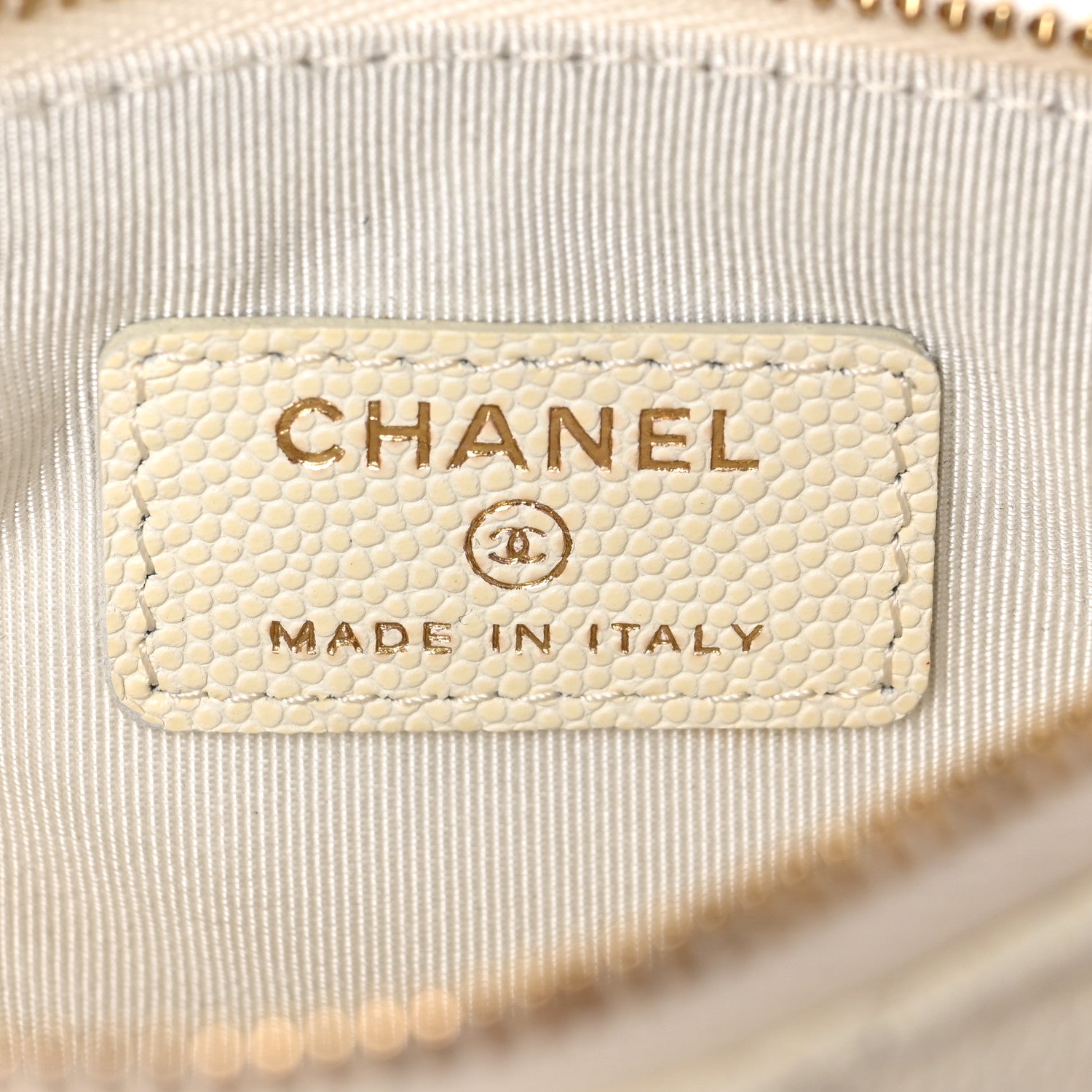 Chanel Caviar Quilted Small Cosmetic Case White 6 of 7