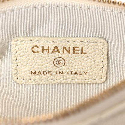 Chanel Caviar Quilted Small Cosmetic Case White 6 of 7