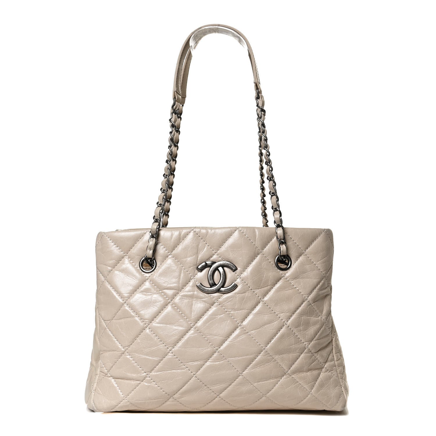 Chanel Glazed Calfskin Quilted Tote Light Beige 1 of 9
