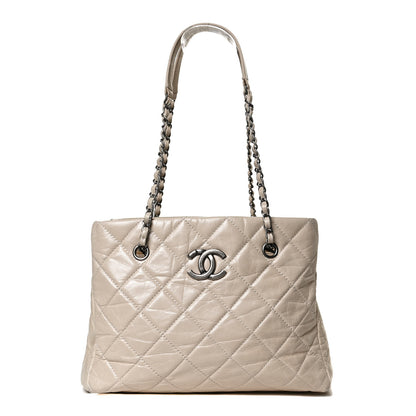 Chanel Glazed Calfskin Quilted Tote Light Beige 1 of 9