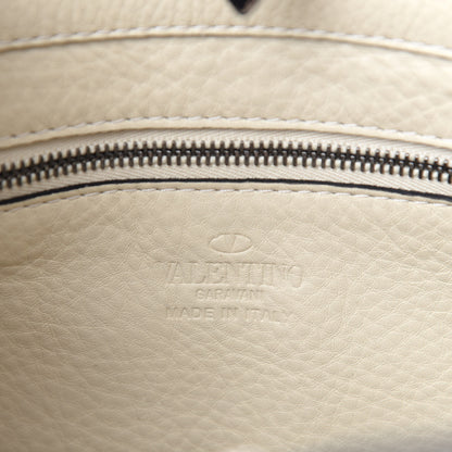 Valentino Garavani Pebbled Calfskin Small Rockstud Flip-Lock Messenger Bag Light Ivory 8 of 9