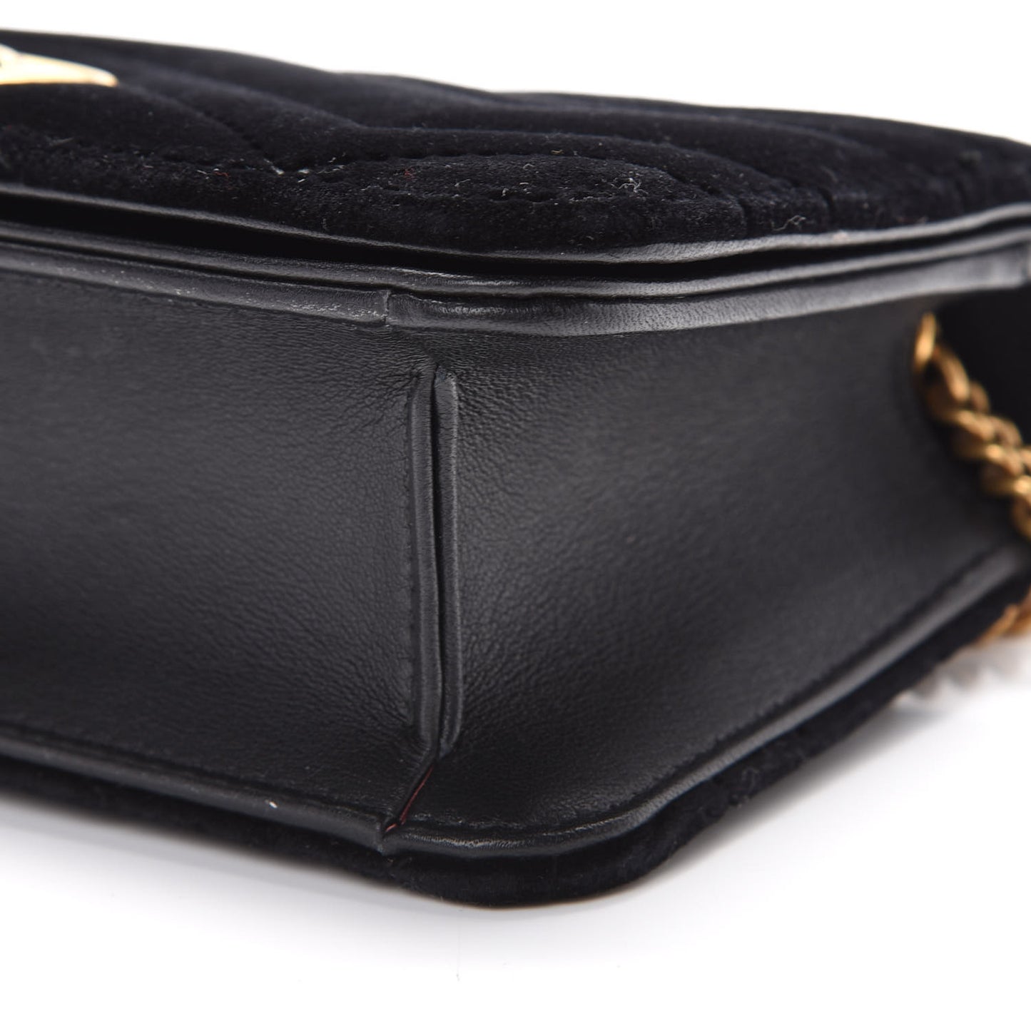 Velvet Matelasse GG Marmont Mini Bag Black