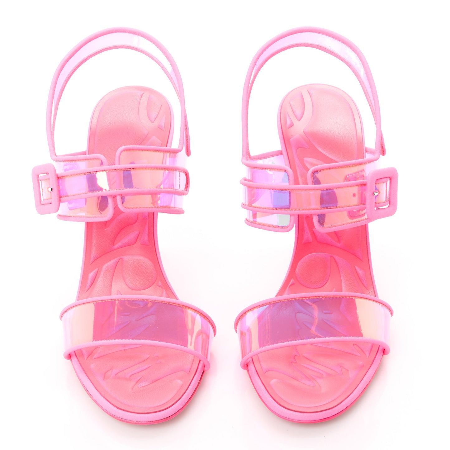 CHRISTIAN LOUBOUTIN PVC Duniss 100 Sandals 39 Fluo Pink