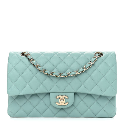 Chanel Caviar Quilted Medium Double Flap Light Blue 1 of 11