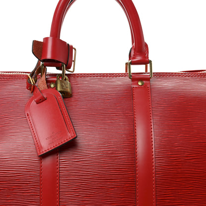 Louis Vuitton Epi Keepall 45 Castillan Red 7 of 14