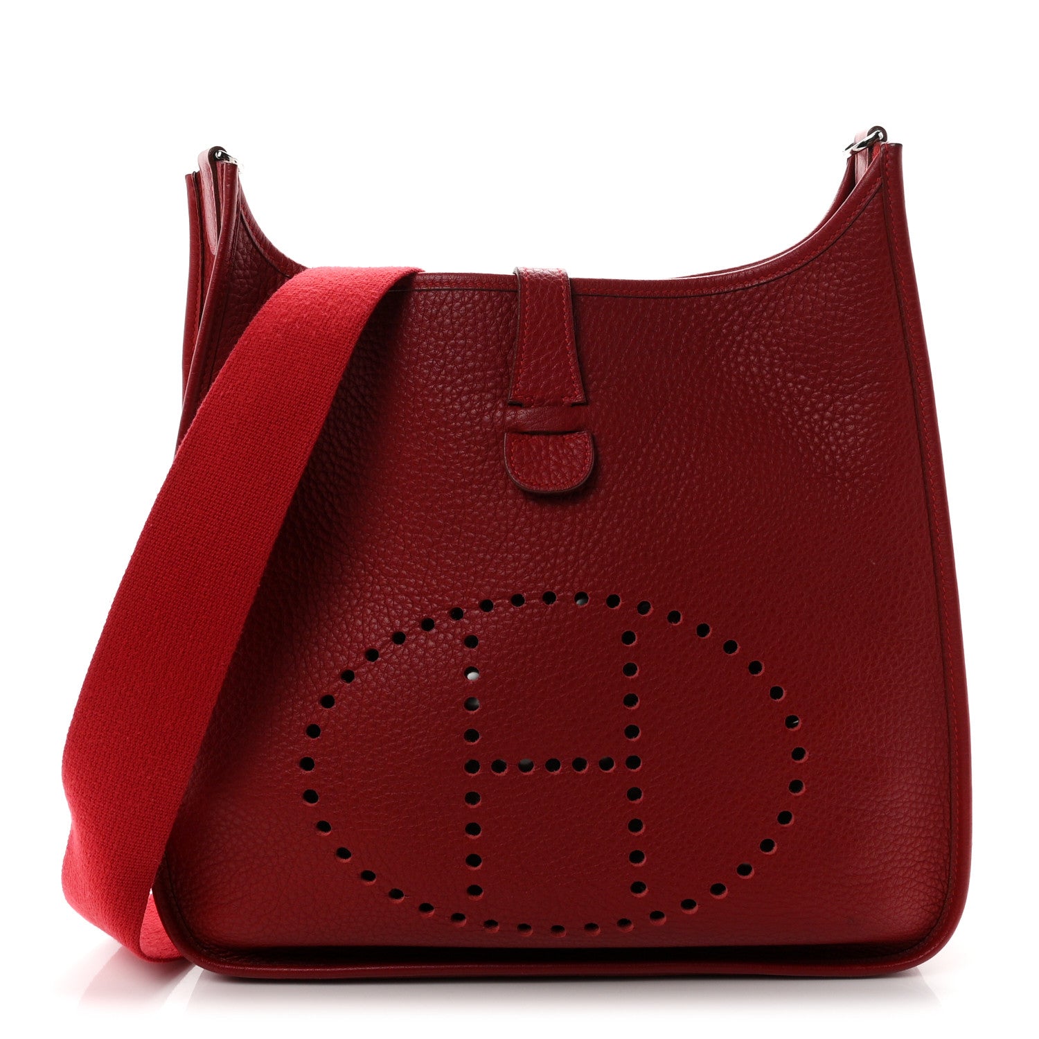 Hermes Taurillon Clemence Evelyne II PM Rouge Garance 1 of 10