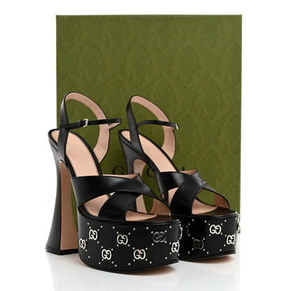 Gucci Malaga Kid Interlocking G Studs 155mm Platform Sandals 41 Perfect Black 8 of 8