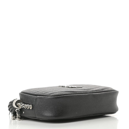 Saint Laurent Grain De Poudre Matelasse Monogram Mini Lou Camera Bag Black 6 of 20