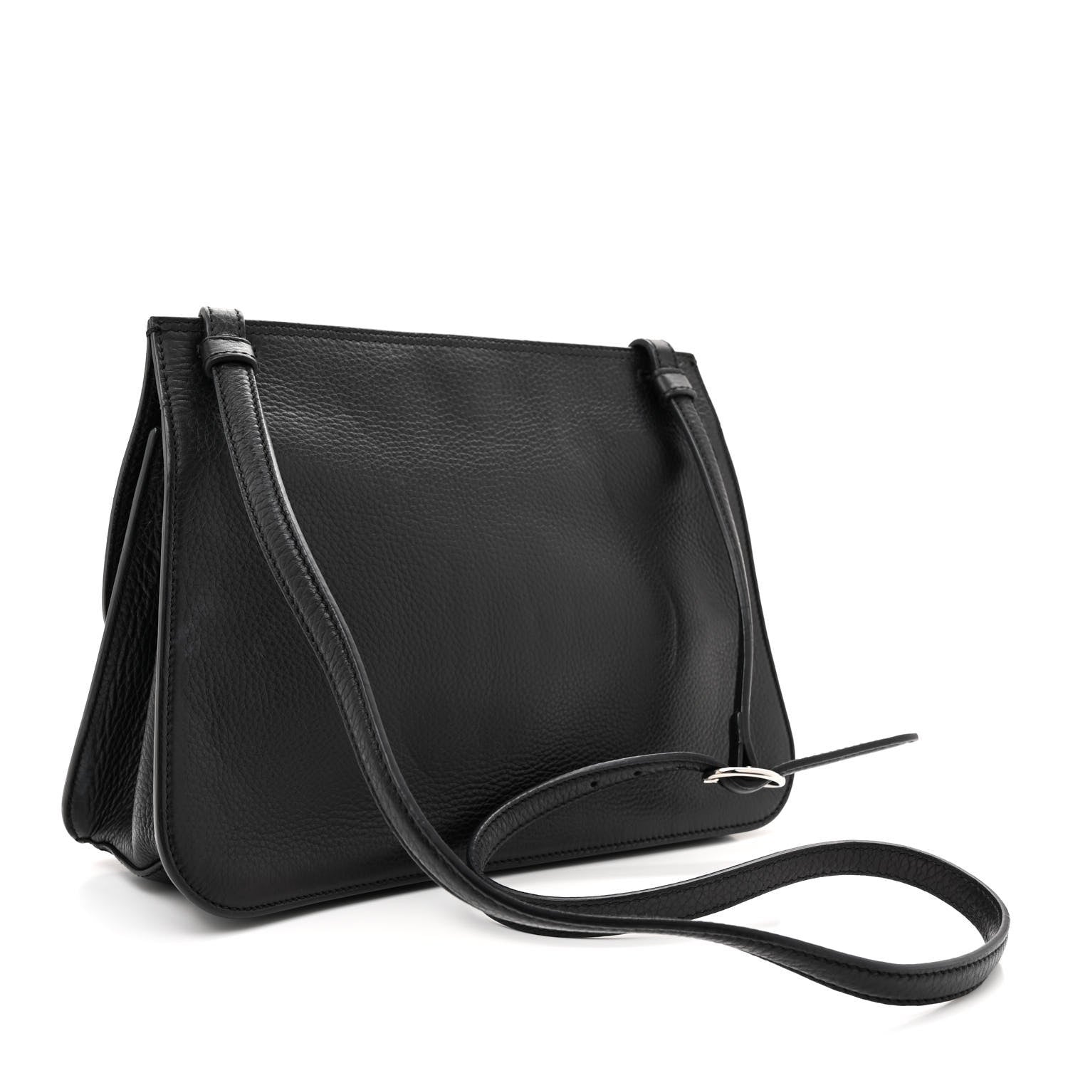 Gucci Pebbled Calfskin Medium Bamboo Daily Flap Shoulder Bag Black 3 of 15