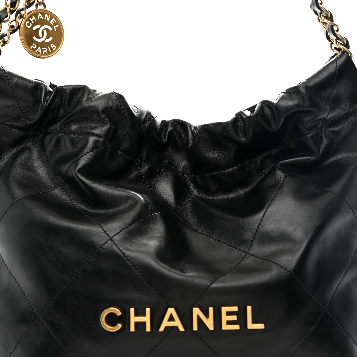 Chanel Shiny Calfskin Quilted Small Chanel 22 Black 8 of 10