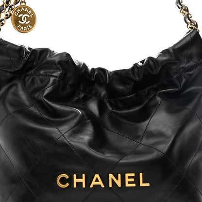Chanel Shiny Calfskin Quilted Small Chanel 22 Black 8 of 10