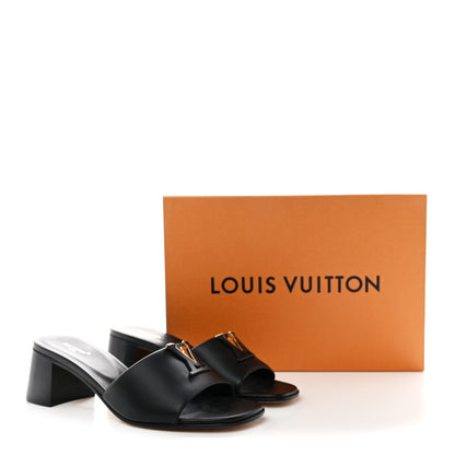 Louis Vuitton Calfskin LV Capri Mules 38.5 Black 9 of 9