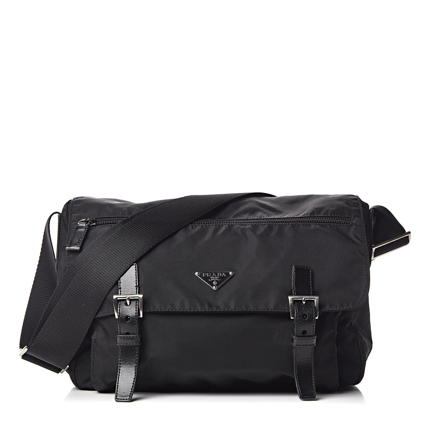 Nylon Vela Sport Messenger Bag Black