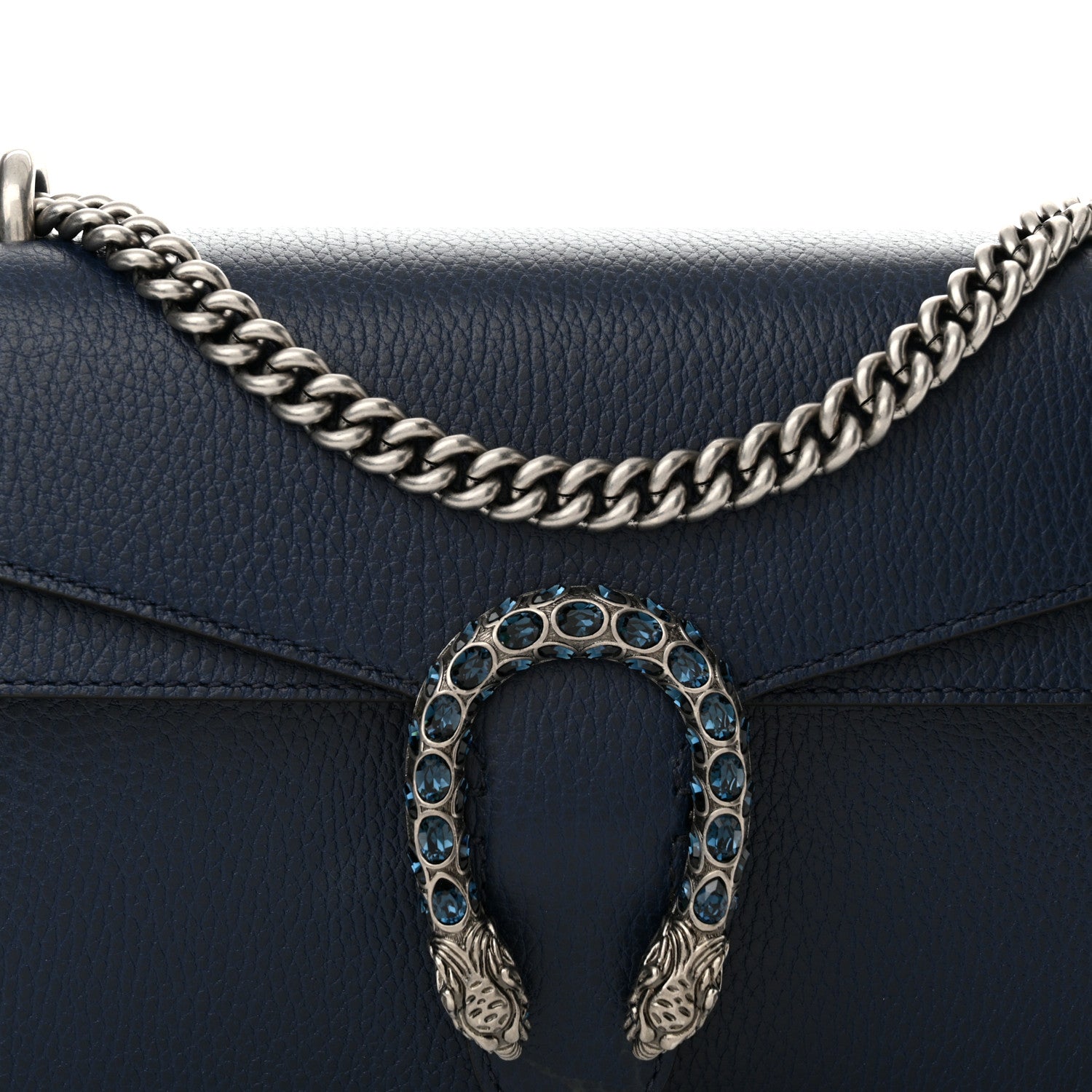 Gucci Dollar Calfskin Crystal Small Dionysus Shoulder Bag Blue Agata Montana Sapphire 8 of 12