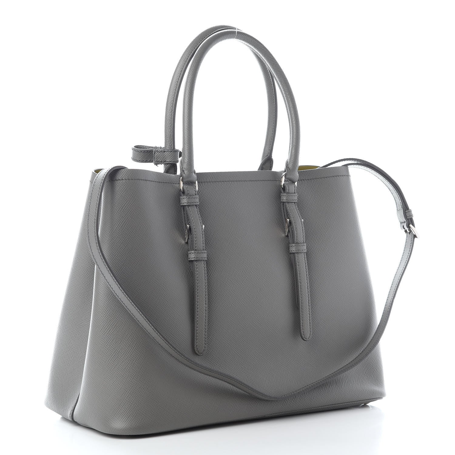 Prada Saffiano Cuir Large Double Bag Marmo Salvia 3 of 8