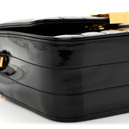 Saint Laurent Patent Calfskin Matelasse Monogram Small Vicky Chain Bag Black 9 of 10