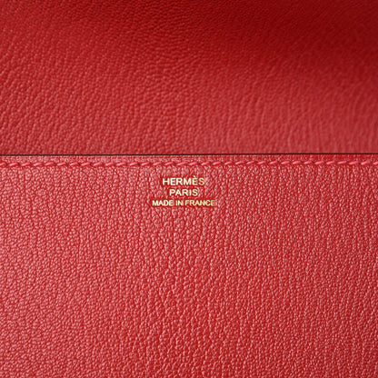 Hermes Chevre Mysore Medor 23 Clutch Rouge Casaque 6 of 11