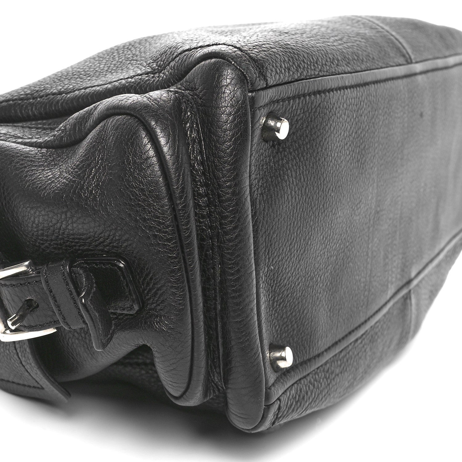 Prada Vitello Daino Side Pocket Tote Black 7 of 8