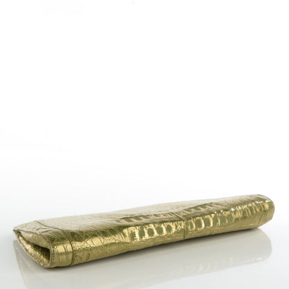 Nancy Gonzalez Metallic Crocodile Trapezoid Clutch Green 4 of 7