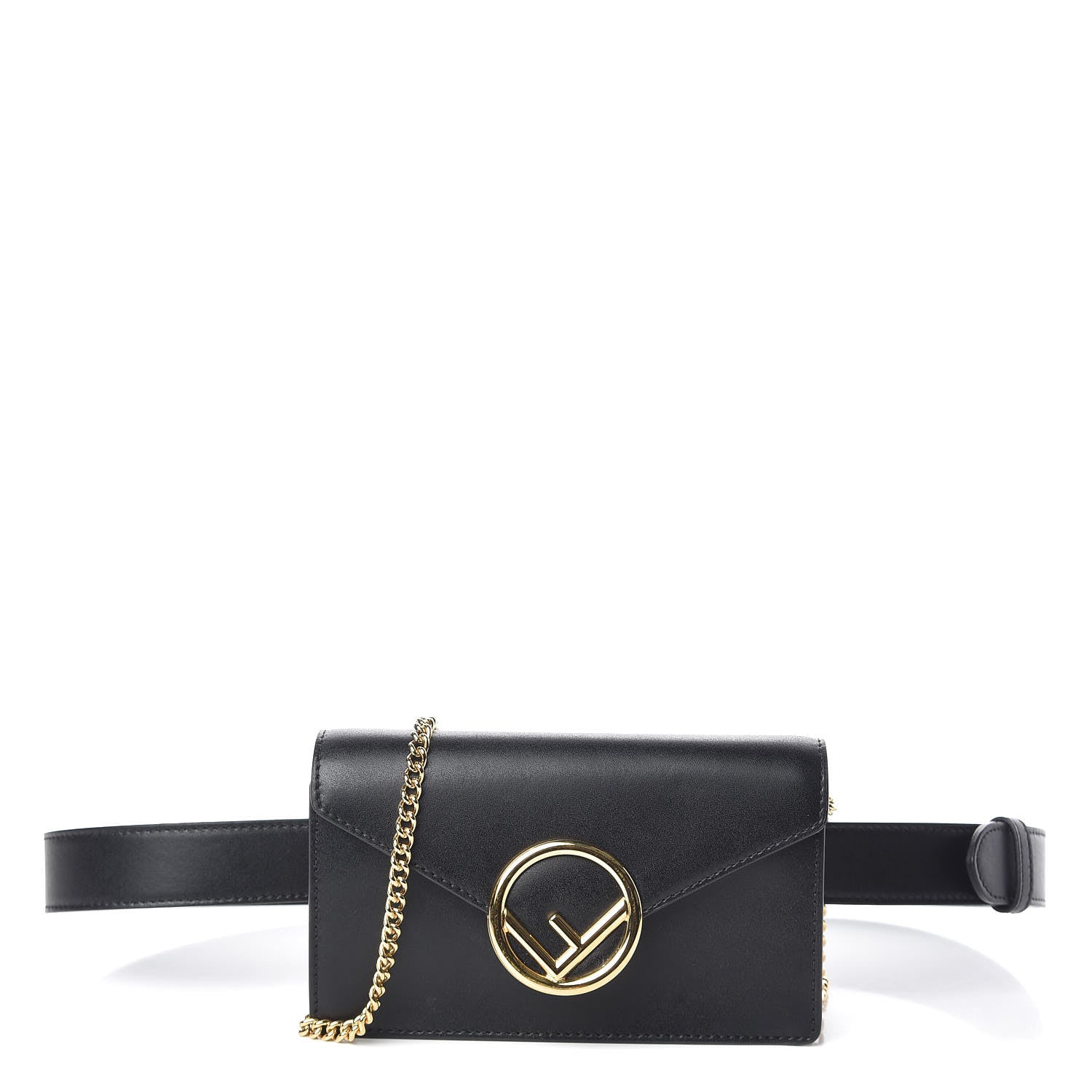 Fendi Vitello Liberty Lucido F is Fendi Envelope Belt Bag Black 1 of 12