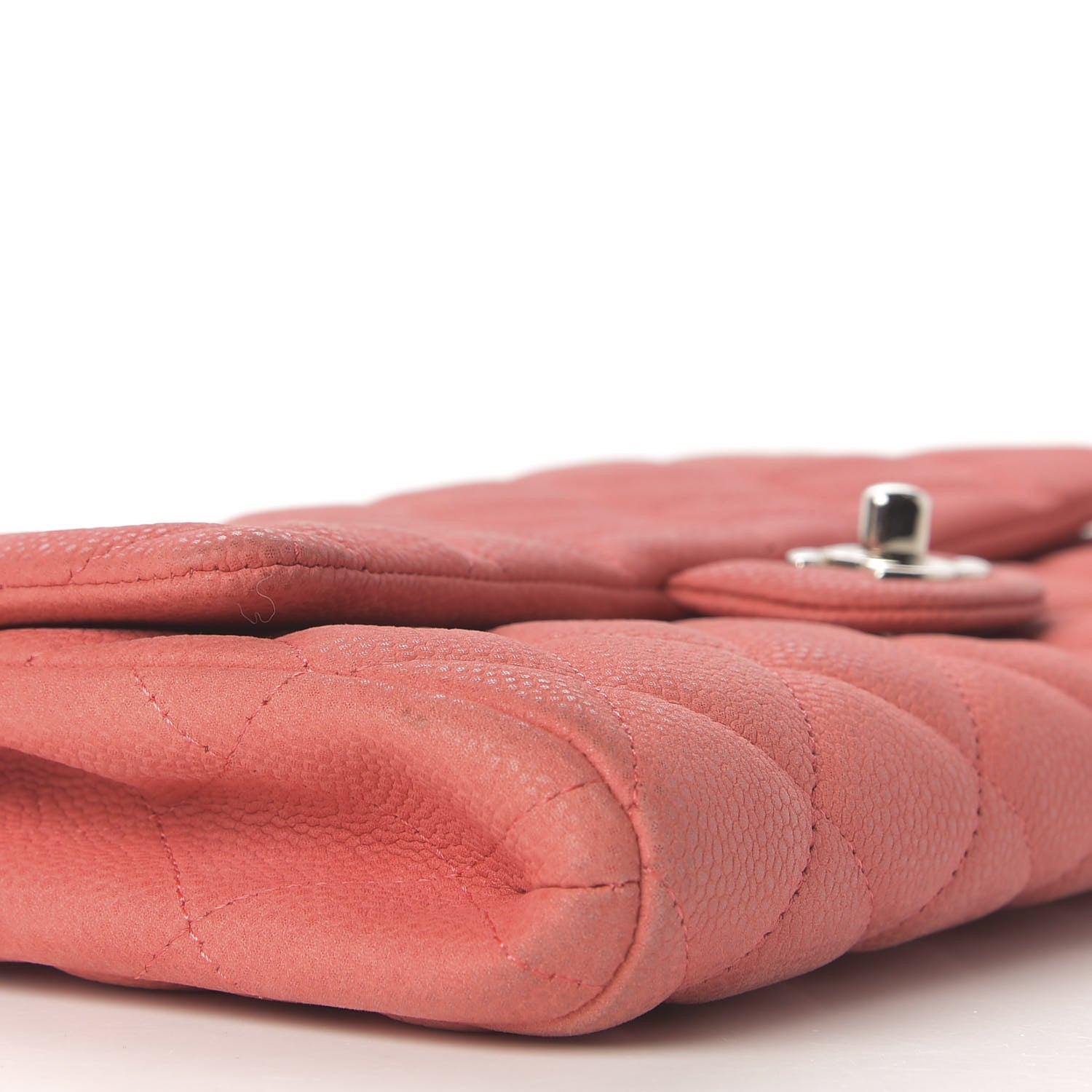 Chanel Iridescent Caviar Quilted Clutch With Chain Flap Coral 6 of 9