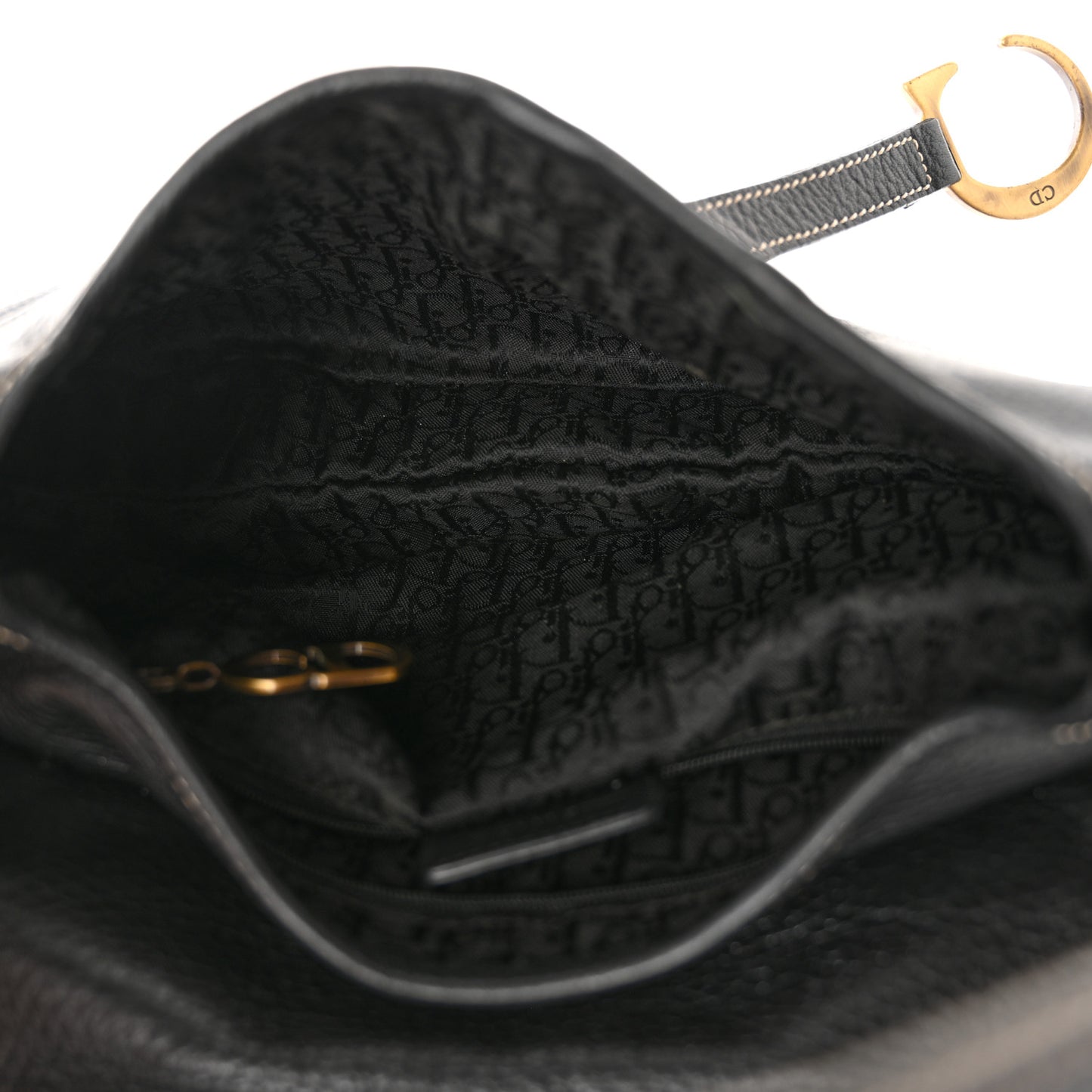 Calfskin Double Saddle Bag Black