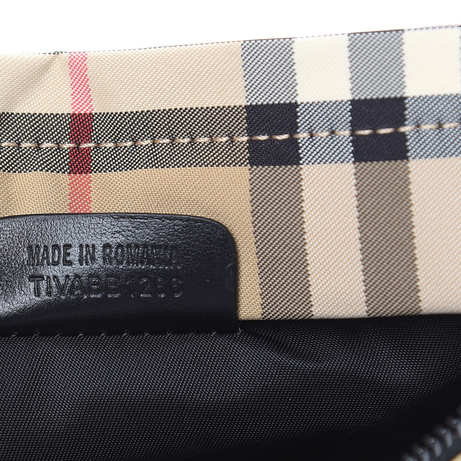Burberry Nylon Vintage Check Print Logo Wristlet Archive Beige 7 of 8