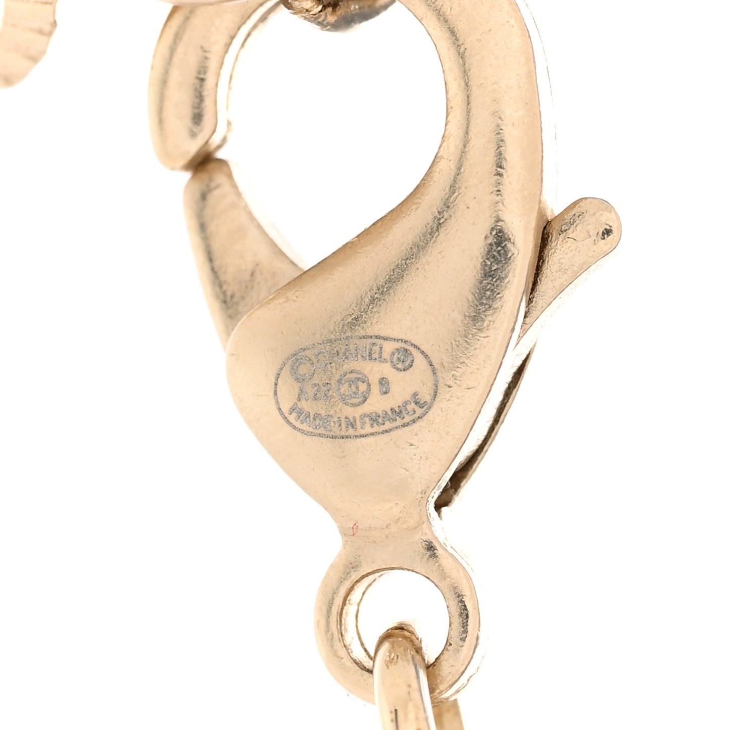 Metal Calfskin Crystal Double CC Short Necklace Black Gold